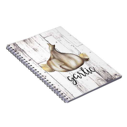 Bauernhof Weißholz Rustikaler Knoblauch Küche Notizblock (Rechte Seite)