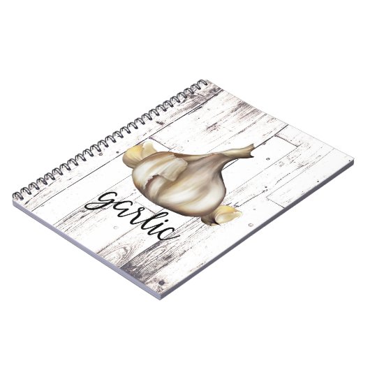 Bauernhof Weißholz Rustikaler Knoblauch Küche Notizblock (Linke Seite)