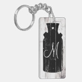 Bauernhof Weißholz Rustikales Milchjug Monogramm Schlüsselanhänger (Vorderseite links)