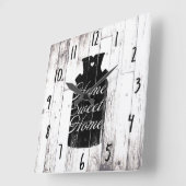 Bauernhof Weißholz Rustikales Milchjug Zuhause Swe Quadratische Wanduhr (Winkel)