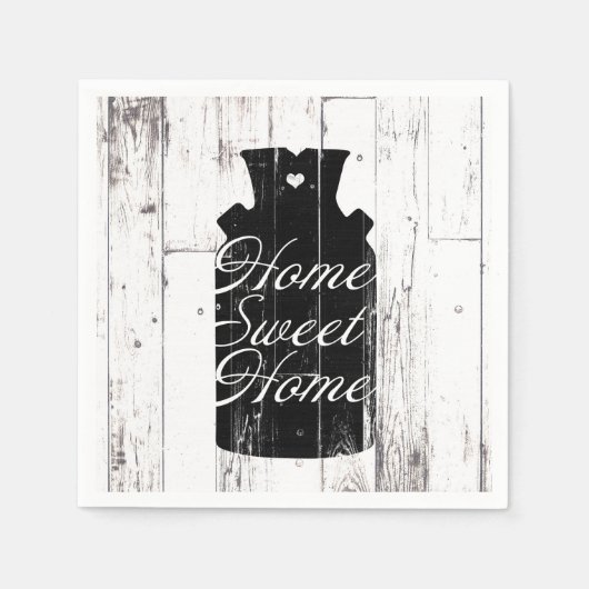 Bauernhof Weißholz Rustikales Milchjug Zuhause Swe Serviette (Vorderseite)