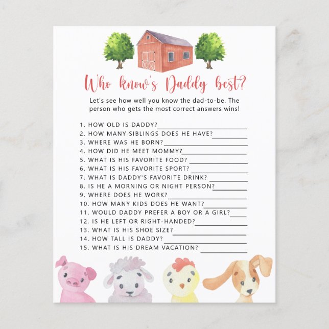 Bauernhof - Wer kennt DADDY bestes Spiel (Vorderseite)