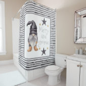 Bauernhof Winter Wasserfarbengenom zu Weihnachten Duschvorhang (Beispiel)