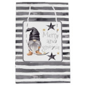 Bauernhof Winter Wasserfarbengenom zu Weihnachten Mittlere Geschenktüte (Vorderseite)