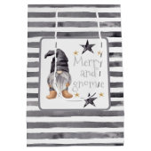 Bauernhof Winter Wasserfarbengenom zu Weihnachten Mittlere Geschenktüte (Rückseite)