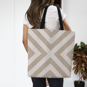 Bauernhof X Beige Linen Tote Tasche