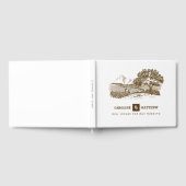 Bauernhof Zeichnend Rustikale Hochzeit Gästebuch (Voll)