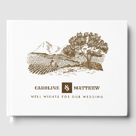 Bauernhof Zeichnend Rustikale Hochzeit Gästebuch