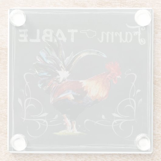 Bauernhof-zu-Tisch-Liste Glasuntersetzer (Rückseite)