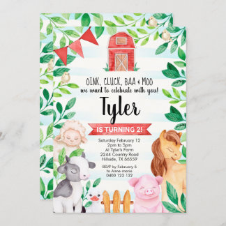 Bauernhof zum Geburtstag Einladung Boy Farm Einlad
