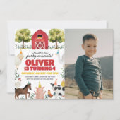 Bauernhof zum Geburtstag Foto Einladung (Vorderseite)