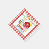 Bauernhof zum Geburtstag Napkin - Weiß Serviette (Ecke)