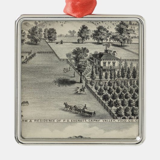 Bauernhöfe, Capay Tal, Madison Silbernes Ornament (Vorne)