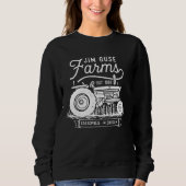 Bauernhöfe Jims Guse - Weiß auf schwarzem Sweatshirt (Vorderseite)