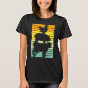 Bauernhöfe Tiere Huhn Schwein Kuh T-Shirt