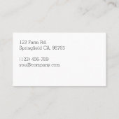 Bauernhoffeld mit Plastiklaubdecken-Visitenkarte Visitenkarte (Rückseite)