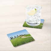 Bauernhoflandhaus mit Zypressenbäumen in Toskana Rechteckiger Pappuntersetzer (Vor Ort)