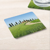 Bauernhoflandhaus mit Zypressenbäumen in Toskana Rechteckiger Pappuntersetzer (angewinkelt)