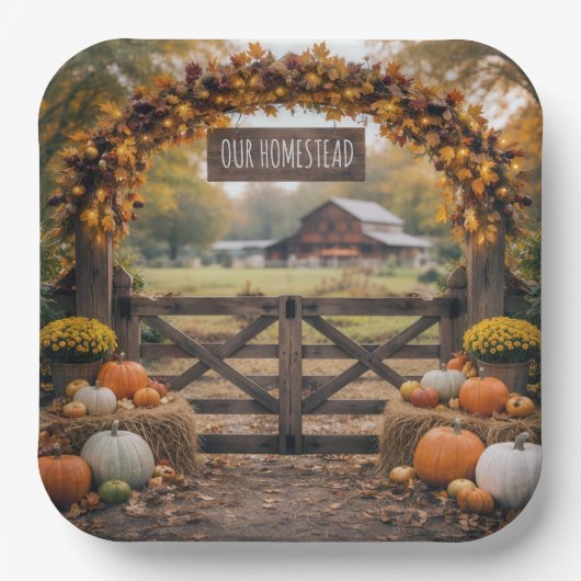 Bauernhofname am Herbsttor Pappteller (Vorderseite)