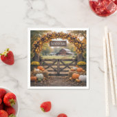 Bauernhofname am Herbsttor Serviette (Beispiel)
