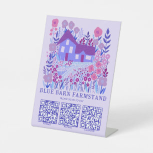 Bauernhofstand Bauernmarkt SCAN TO PAY QR Bauernha Sockelschild