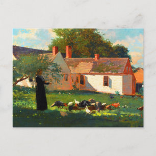Bauernhofszene von Winslow Homer Postkarte