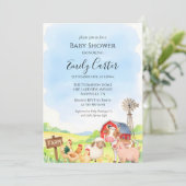 Bauernhoftier-Babyshower-Einladung Einladung (Stehend Vorderseite)