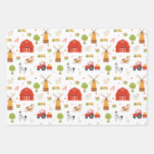 Bauernhoftier-Geschenkpapier, Scheunenverpackungsp Geschenkpapier Set (Vorderseite 3)
