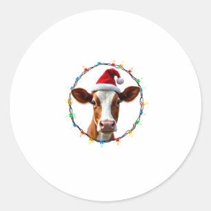 Bauernhoftier Weihnachts-Pyjama-Kostüm Farmer Weih Runder Aufkleber