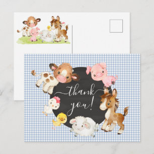 Bauernhoftiere Baby Shower Danke Postkarte