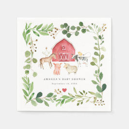 Bauernhoftiere Baby Shower Party Papiertücher Serviette