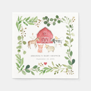 Bauernhoftiere Baby Shower Party Papiertücher Serviette