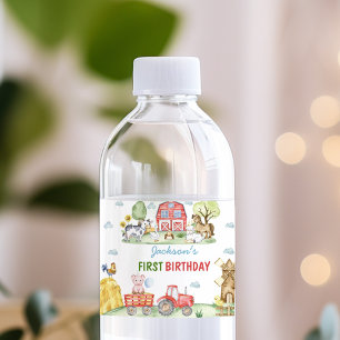 Bauernhoftiere Geburtstagsfeier Wasserflaschenetikett