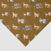 Bauernhoftiere Muster braunes Seidenpapier (Detail)