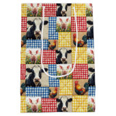 Bauernhoftiere-Quiltmuster Mittlere Geschenktüte (Rückseite)