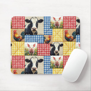 Bauernhoftiere-Quiltmuster Mousepad
