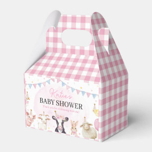 Bauernhoftiere Rosa Babyparty Geschenkschachtel