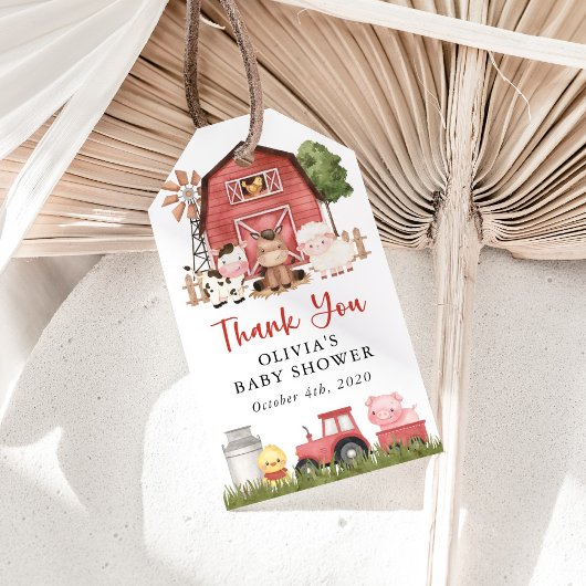 Bauernhoftiere, Süße Tiere, Rote Scheune, Babypart Geschenkanhänger