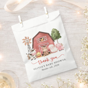 Bauernhoftiere, Süße Tiere, Rote Scheune, Babypart Geschenktütchen