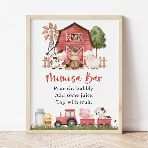 Bauernhoftiere, Süße Tiere, Rote Scheune, Momosa B Poster