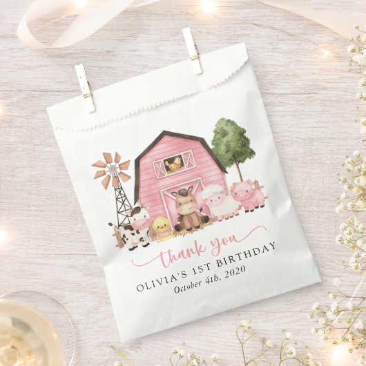 Bauernhoftiere, Süße Tiere, Scheune, Erster Geburt Geschenktütchen (Ausgeschnitten)