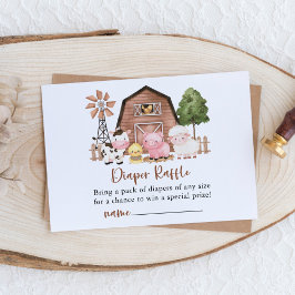 Bauernhoftiere, Süße Tiere, Scheune, Windelraffel Begleitkarte