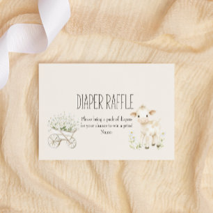 Bauernhoftiere Wiese Baby Shower Windel-Raffle Mitteilungskarte