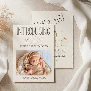 Bauernhoftiere Wiesenfreunde Baby Ankündigung