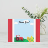 Bauernhoftraktor-Kindergeburtstag-Party danken Dankeskarte (Stehend Vorderseite)