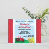 Bauernhoftraktorhügel und einladung (Stehend Vorderseite)