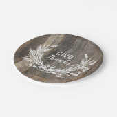 Bauernholz Dank Erntedank Party Pappteller (Schrägansicht)