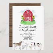 Bauernjunge Geburtstag Einladung (Vorne/Hinten)