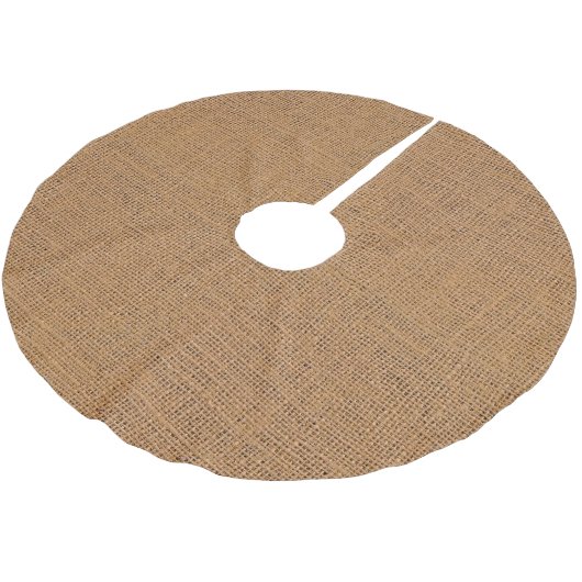Bauernkornsack, bräunlich, Stoff rustikal Polyester Weihnachtsbaumdecke (Schrägansicht)