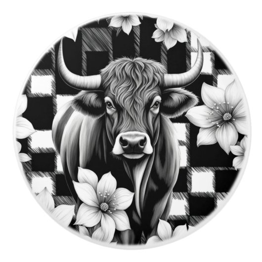 Bauernkühe Keramikknauf (Vorderseite)